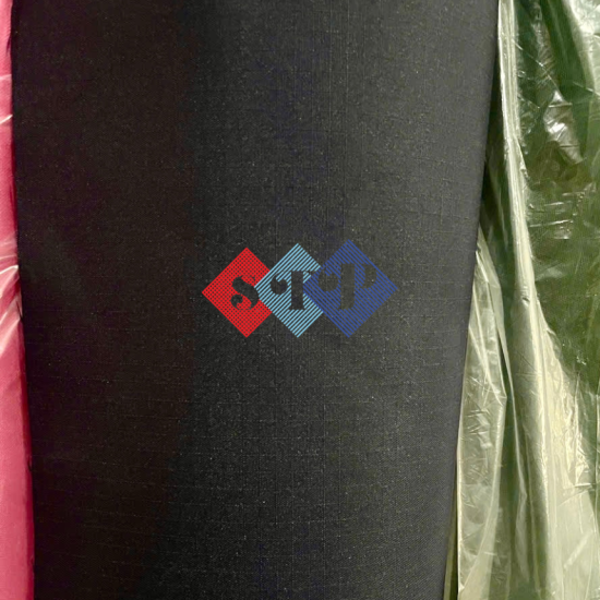 Vải Polyester Caro Màu Đen Cán PU Chống Thấm Nước