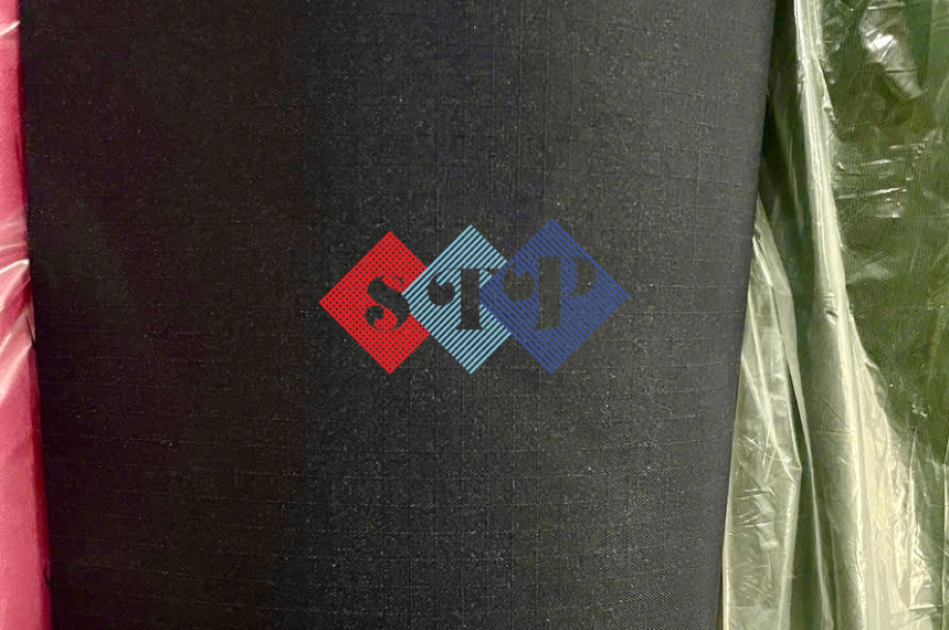 Vải Polyester Caro Màu Đen Cán PU Chống Thấm Nước