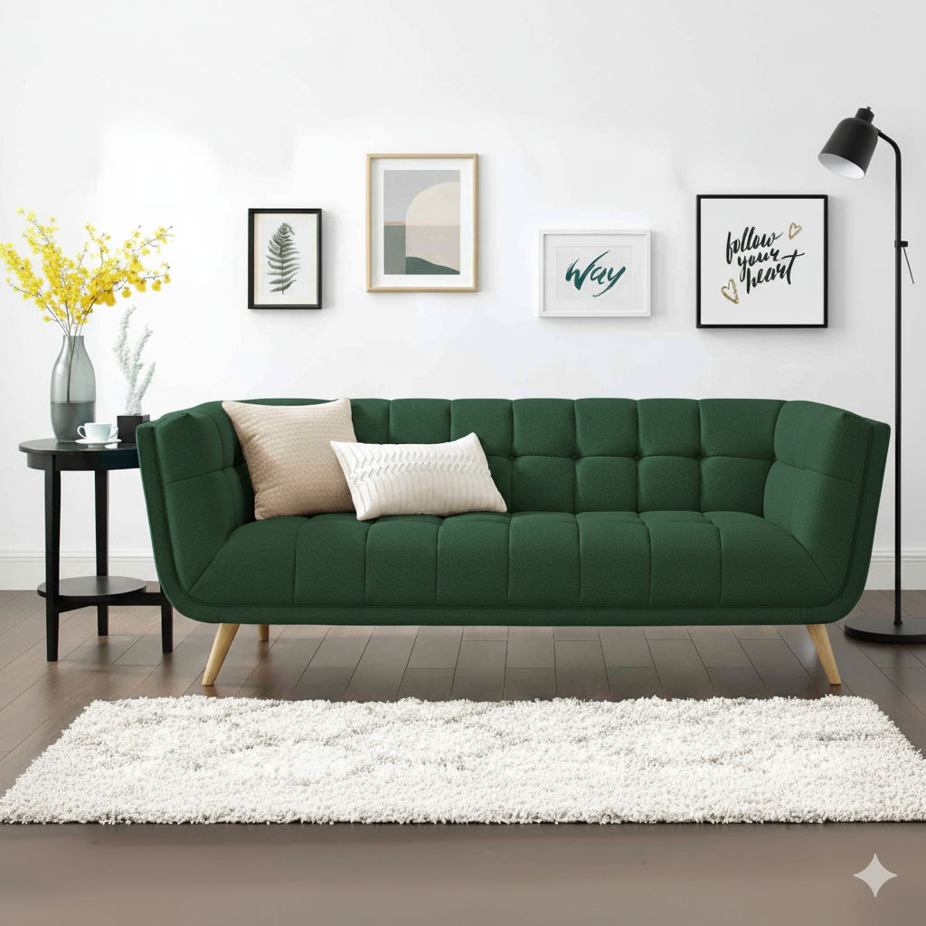 Ứng Dụng Vải Bố Màu Xanh Ve Chai Để May Vải Bọc Sofa