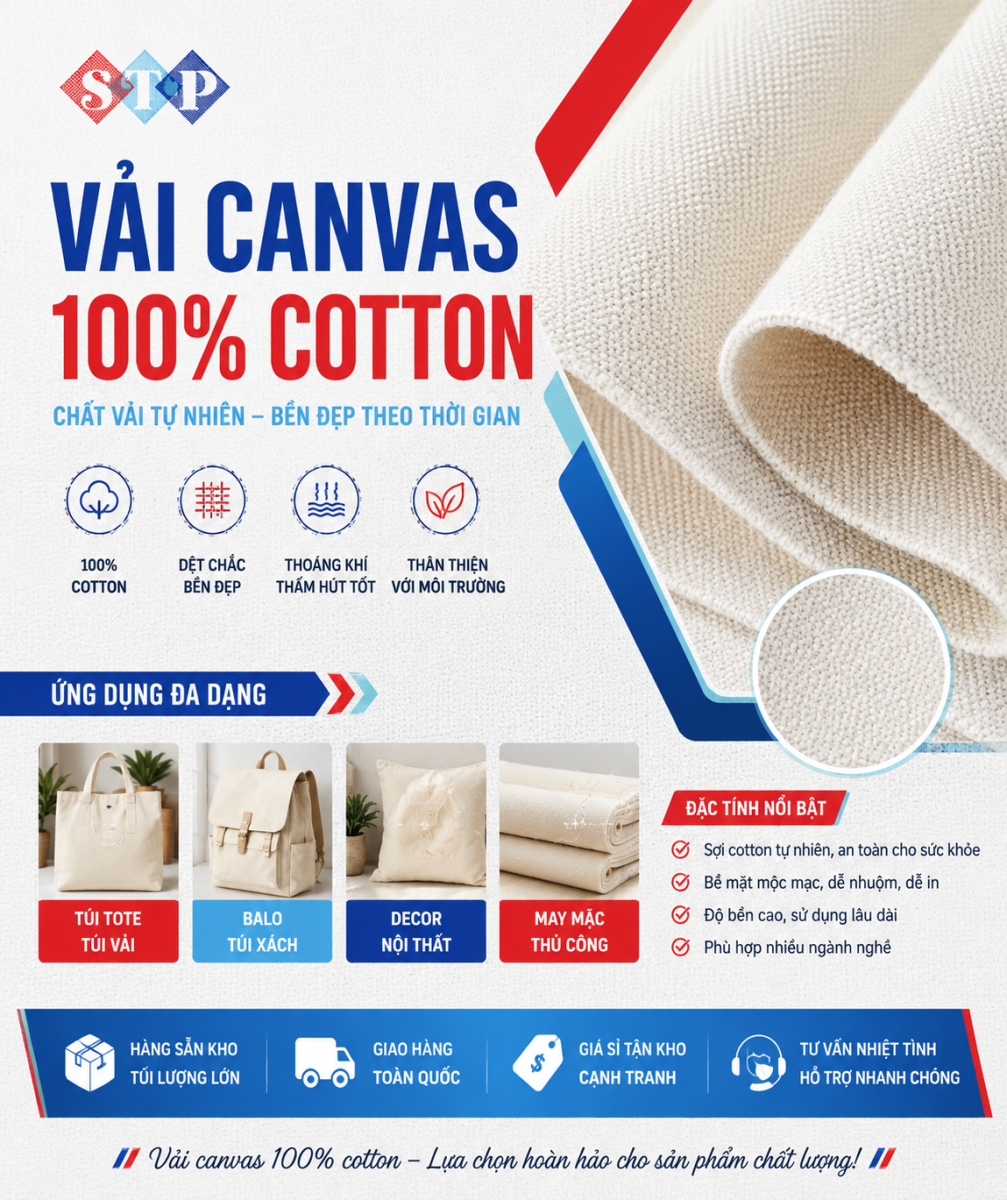 Vải Canvas 100% Cotton