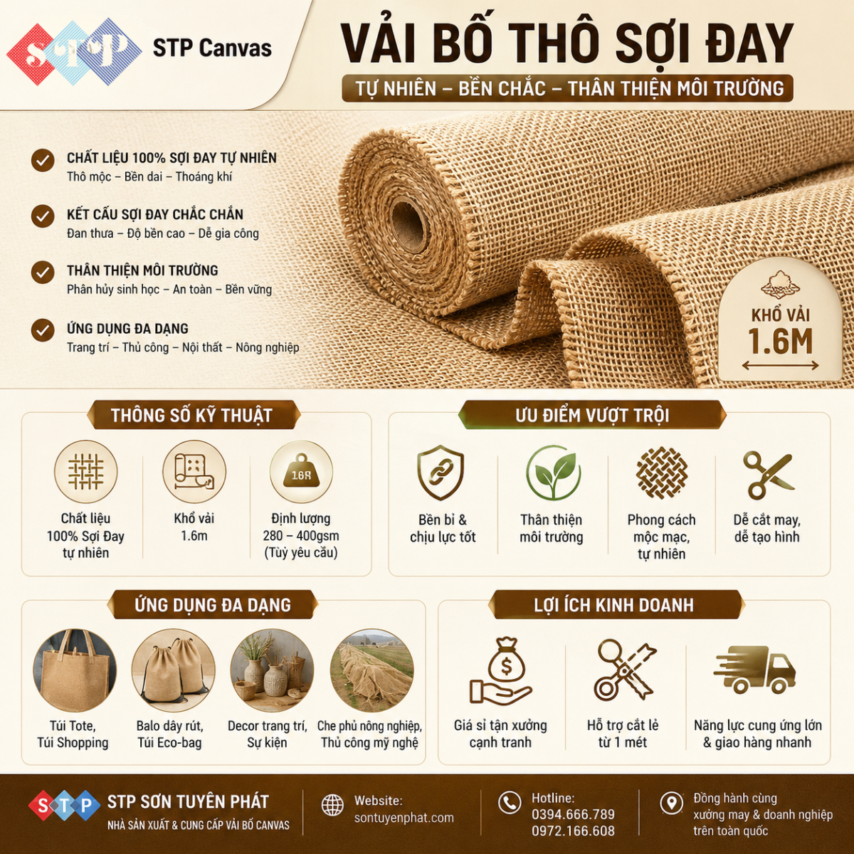 Vải Bố Thô Sợi Đay