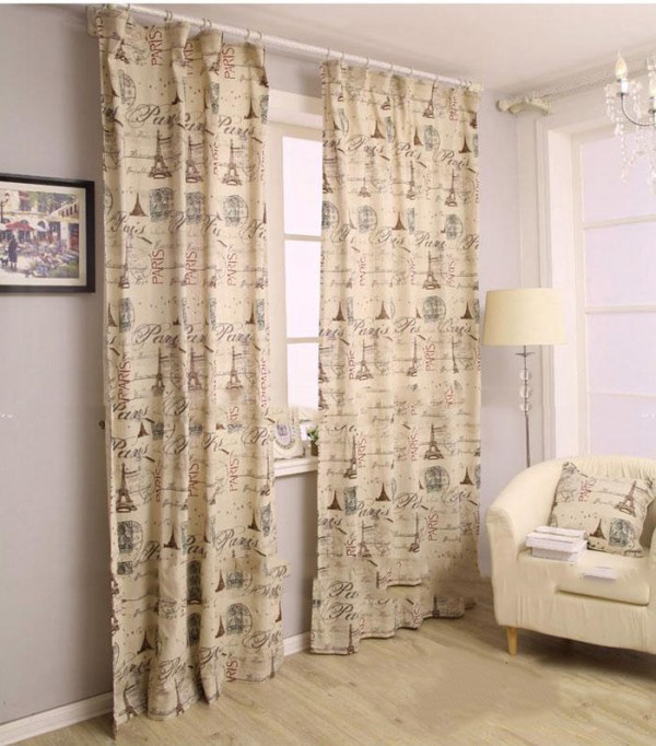 Mẫu rèm cửa làm từ vải canvas – vải bố hoạ tiết tinh tế